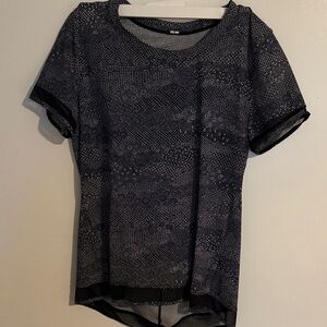 lululemon athletica Black Patterned Short Sleeve Top